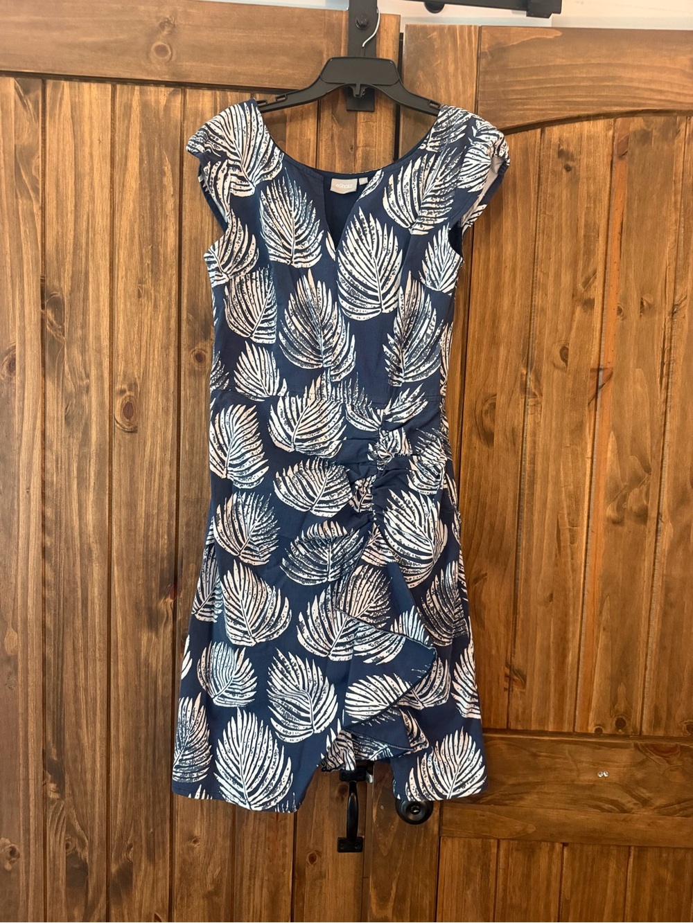 eShakti palm print navy dress size 12